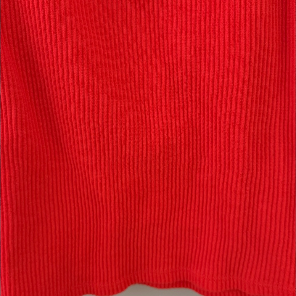 Women's Red Ruffle Sleeve Top - Picture 3 of 5